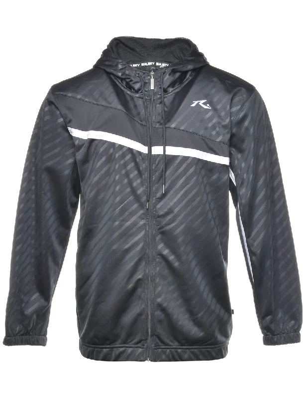 Black Printed Hoodie - L Business