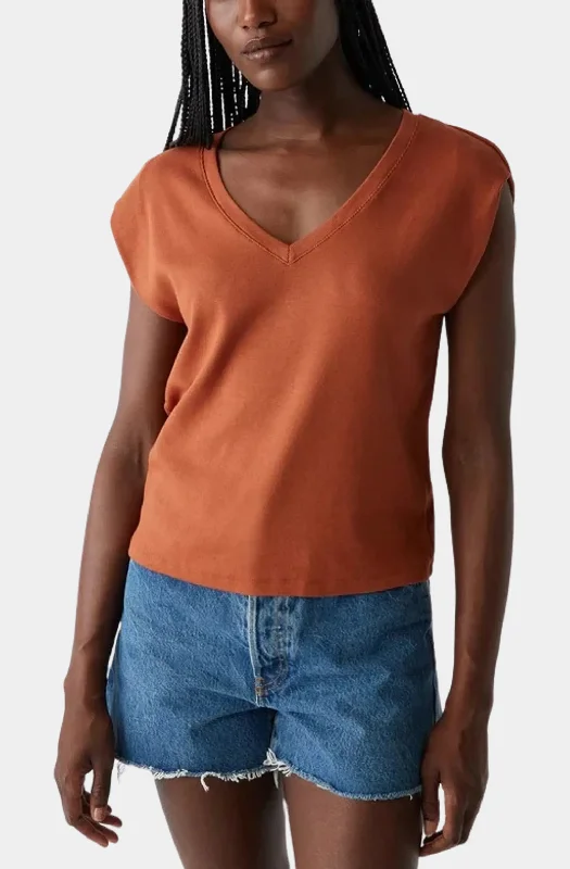 Tati V-Neck Power Shoulder Top Sophisticated Women's 