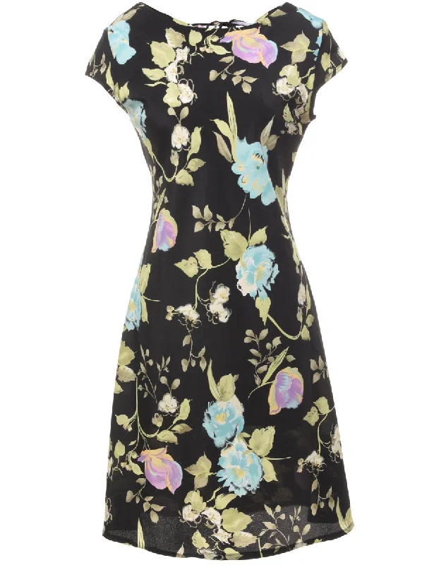 Floral Pattern Dress - M Streetwear Style for 