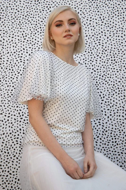 Suri Top - Macaroon Dot Edgy Women's Punk