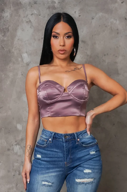 The Exclusive Corset Top - Mauve Preppy Women's College