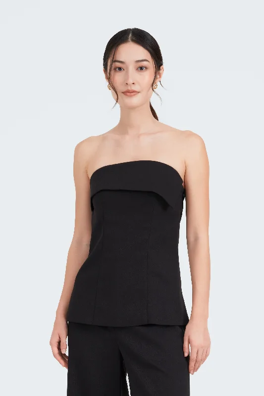 [Restocked] Paige Strapless Tube Top in Sable Black Contemporary 