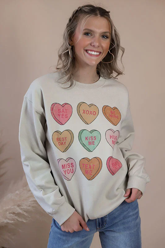 Conversation Heart Sweatshirt Earthy Women's Hemp - based