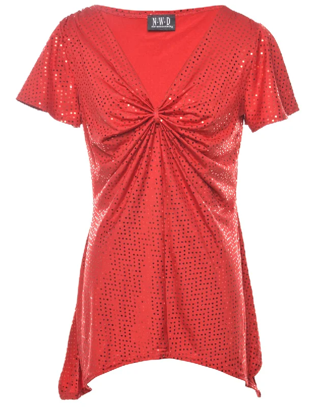 Sequined Top - M Dapper Women's Bow - adorned