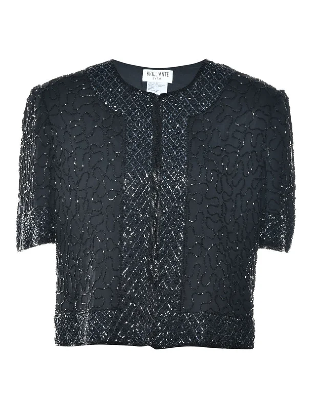 Beaded Silk Party Top - M performance