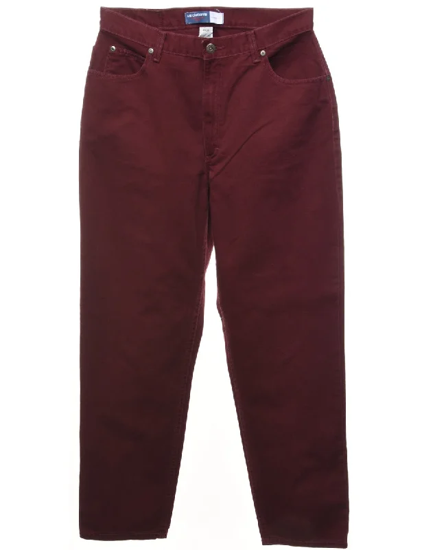 High Waist Burgundy Tapered Jeans - W31 L29 Vintage Women's 1970S 