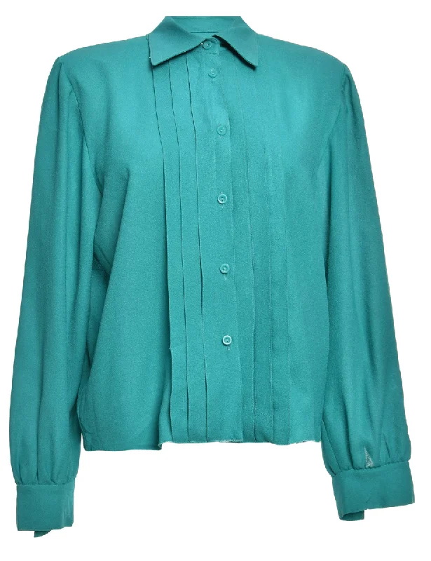 Long Sleeved Teal Shirt - M Sleek Women's 
