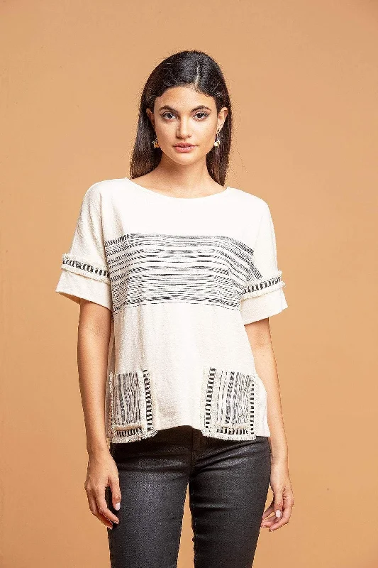 Pocket T-Shirt - Zen Stripe Cool Women's Distressed