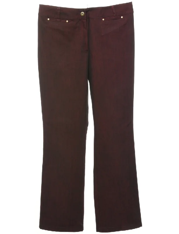 Burgundy 1990s Slim-Fit Jeans - W32 L30 Business