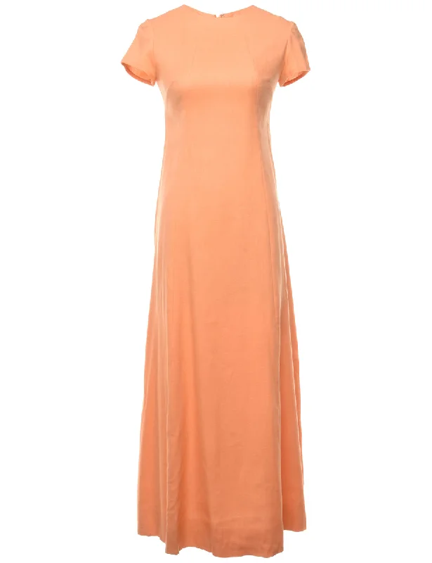 1970s Orange Maxi Dress - XS Refined Women's Velvet
