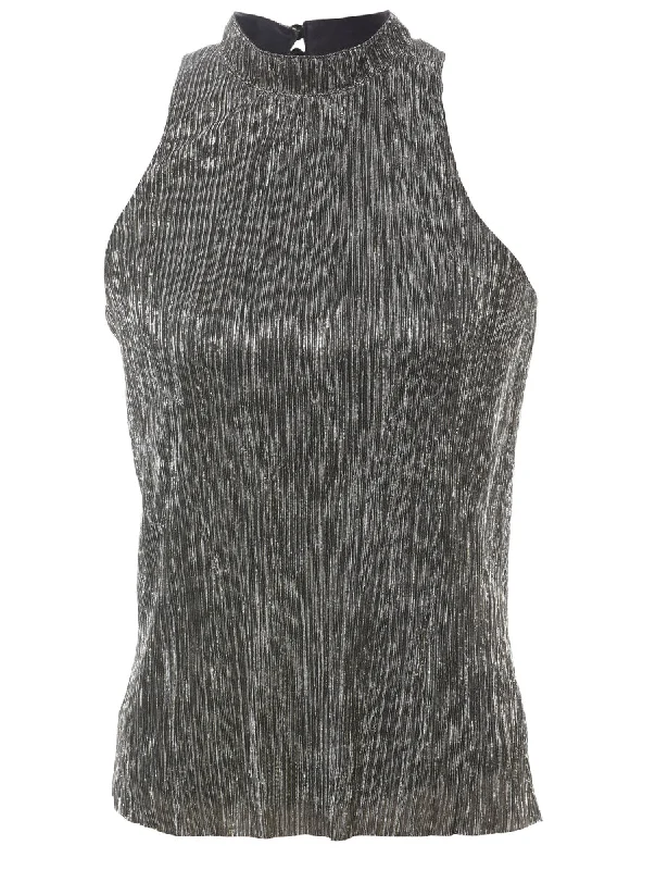 Lurex Halterneck Evening Top - M Cozy Women's Sherpa - lined