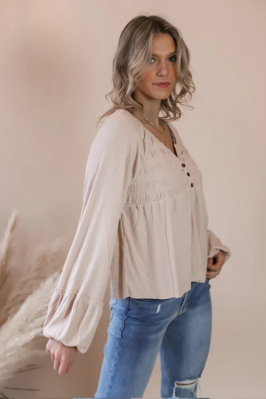Monica Beige Blouse Confident Women's High - fashion