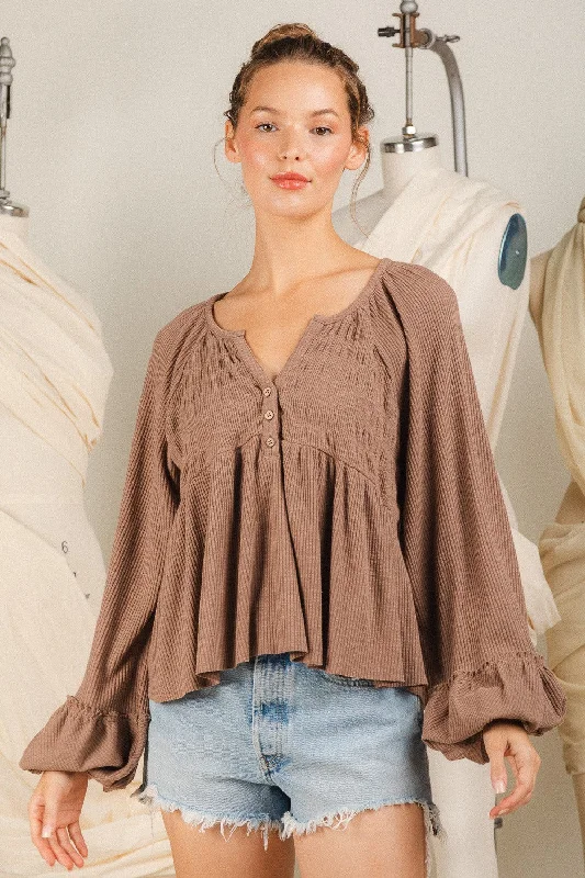 Monica Mocha Blouse Gym