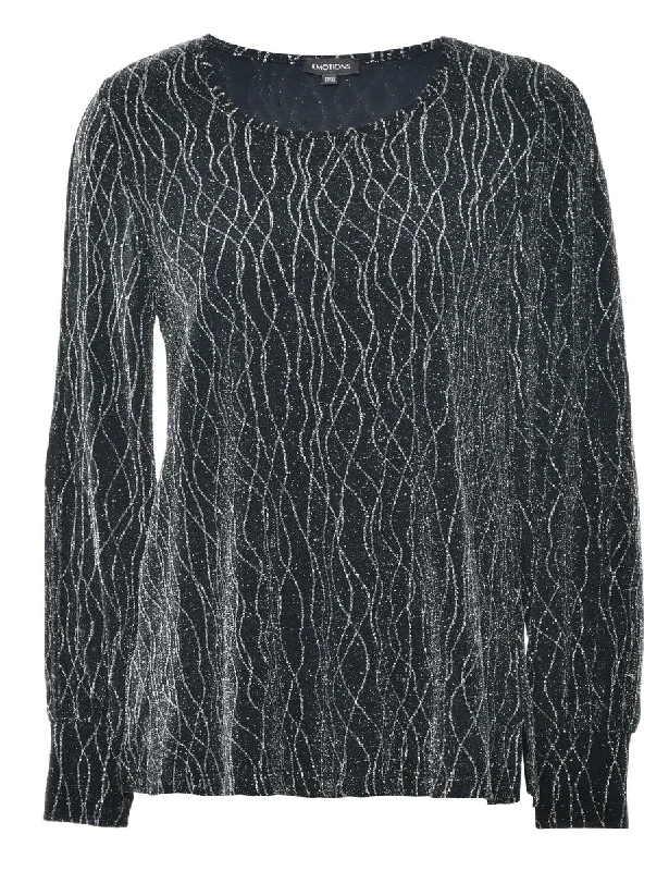 Metallic Evening Top - S Edgy Women's Punk