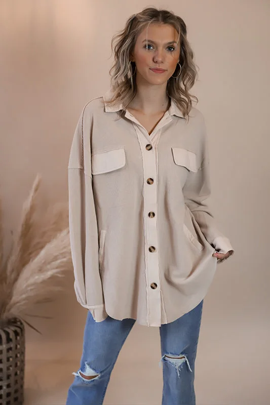 Sophie Oat Thermal Shacket Relaxed Women's 