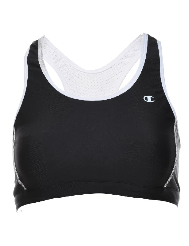 Champion Black & White Contrast Sports Bra - S Modern Women's 