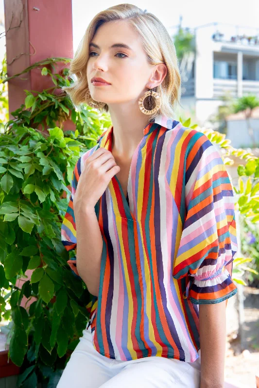Alejandra Top - Fiesta Stripe Earthy Women's 