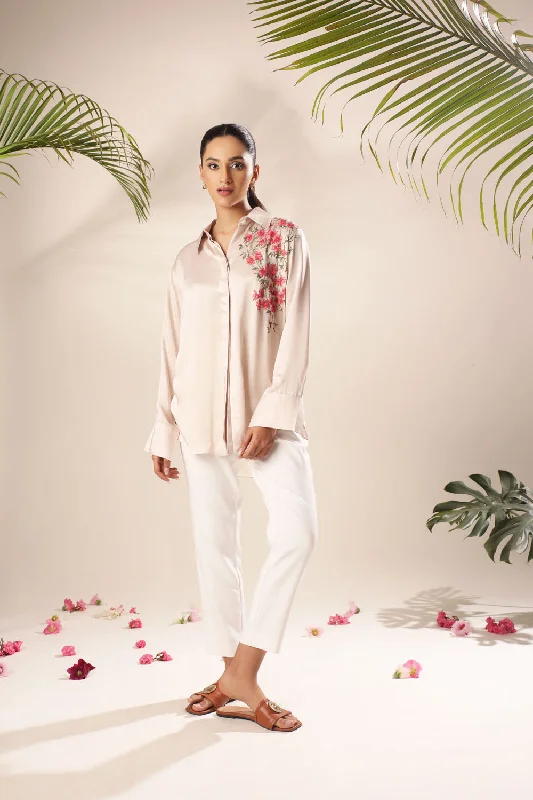 Shirt with Flowers of Ecstacy Feminine Women's Soft 