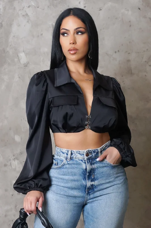 Undiscovered Crop Top - Black Earthy Women's Hemp - based