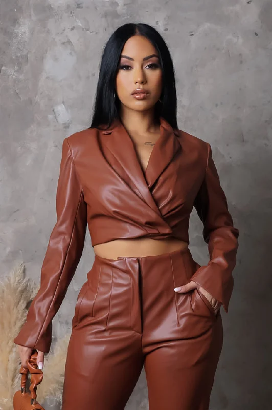 Pillow Talk Jacket - Brown Monochromatic Office Style