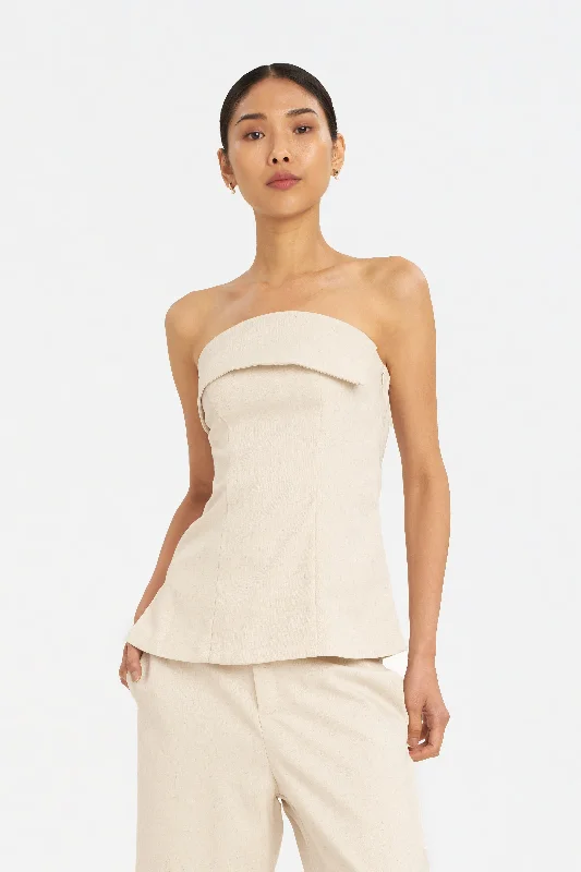 [Restocked] Paige Strapless Tube Top in Ivory Beige Confident Women's Power