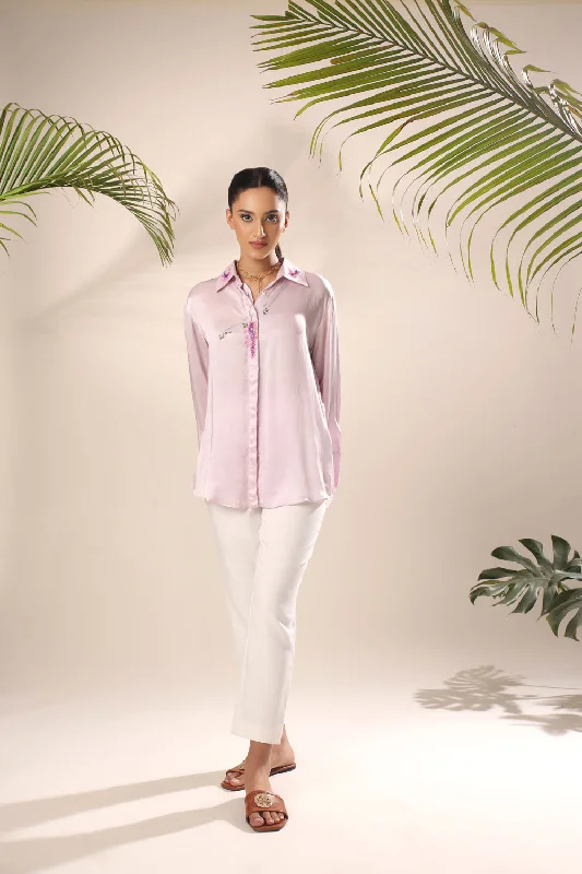 Hand Painted Shirt with Minimalistic Details Dapper Women's 1920S