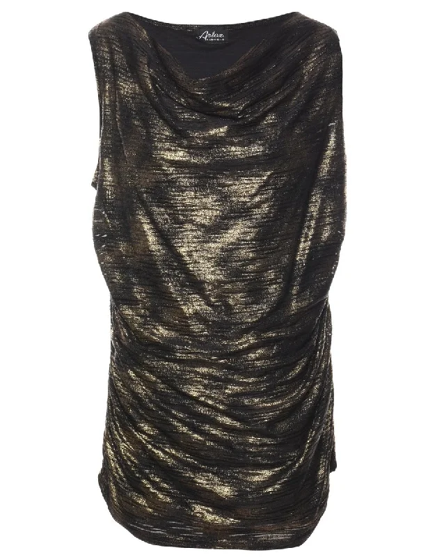 Brown Evening Top - M Confident Women's High - fashion