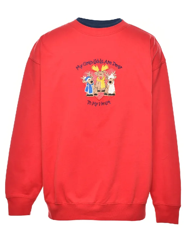 My Grandkinds Are Dear Printed Sweatshirt - L Athletic Women's 