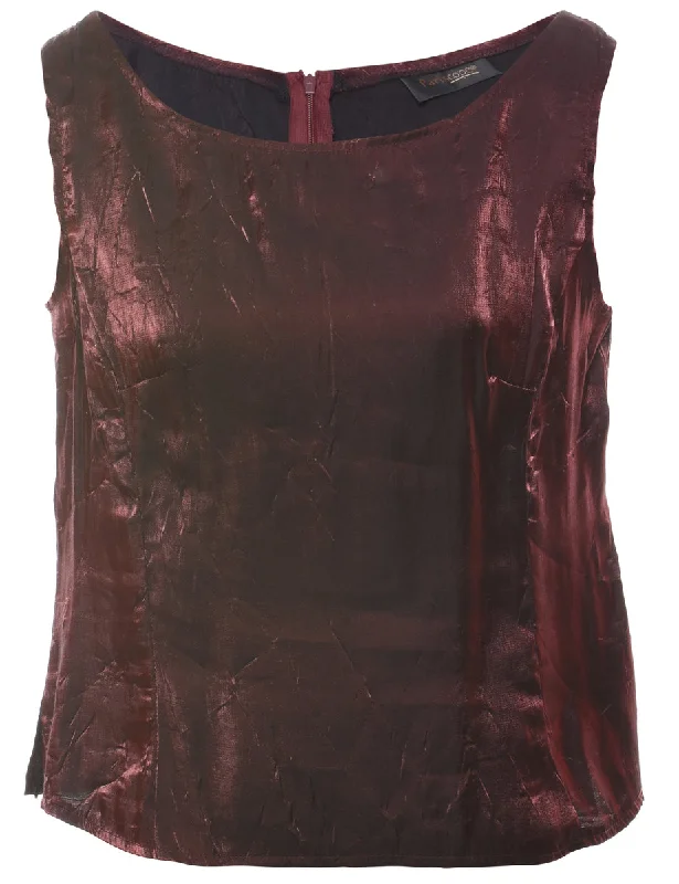 Maroon Evening Top - M Earthy Women's 