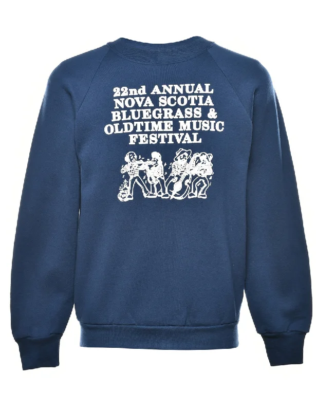 Navy Printed Sweatshirt - M Bold Women's Animal Print