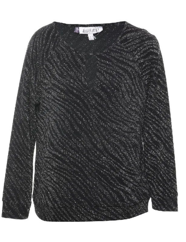 Lurex Evening Top - L Casual Women's Japanese 