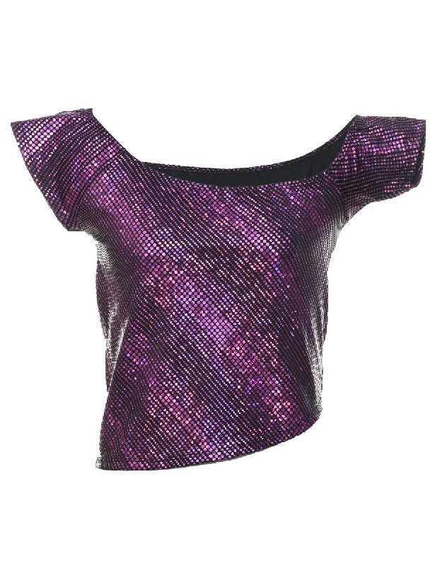 Sequined Cropped Top - XS Relaxed Women's Beachy