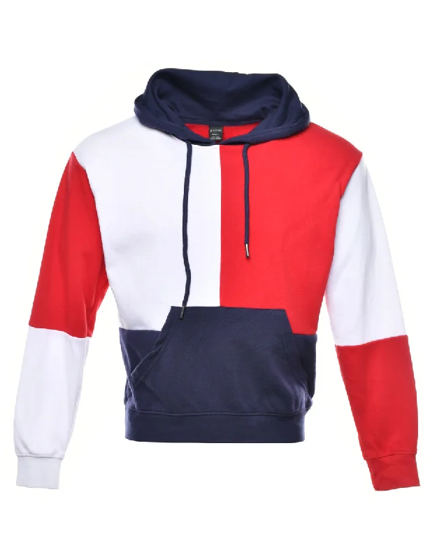 Colour Block Printed Hoodie - S Sporty Women's Athleisure 
