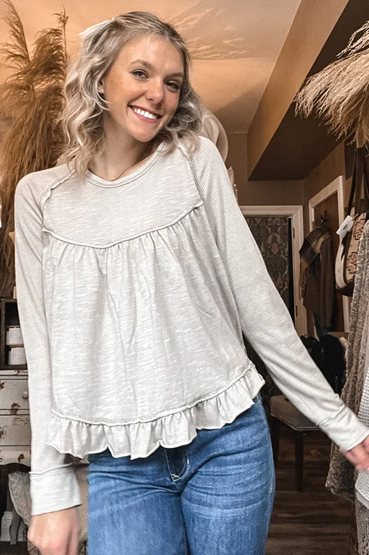 Katie Taupe Swing Blouse Stylish Women's Neon