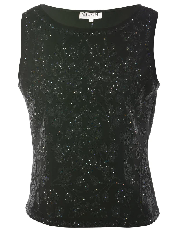 Black Evening Top - M Contemporary 
