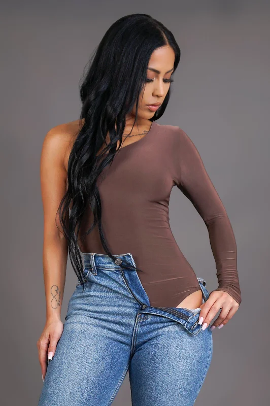 Take Me For A Ride Bodysuit - Brown Sporty Women's Tennis