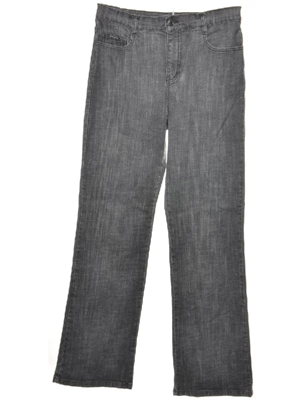 Black Straight Fit Jeans - W30 L32 Feminine Women's Style 