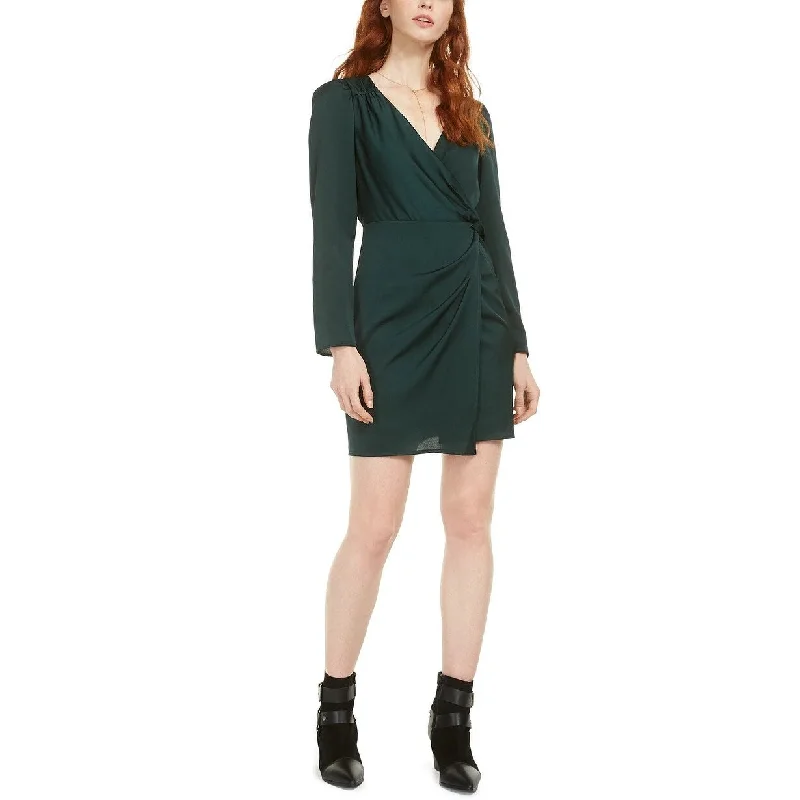 19 Cooper Women's Twist Front Fit & Flare Dress Green Size X-Large performance