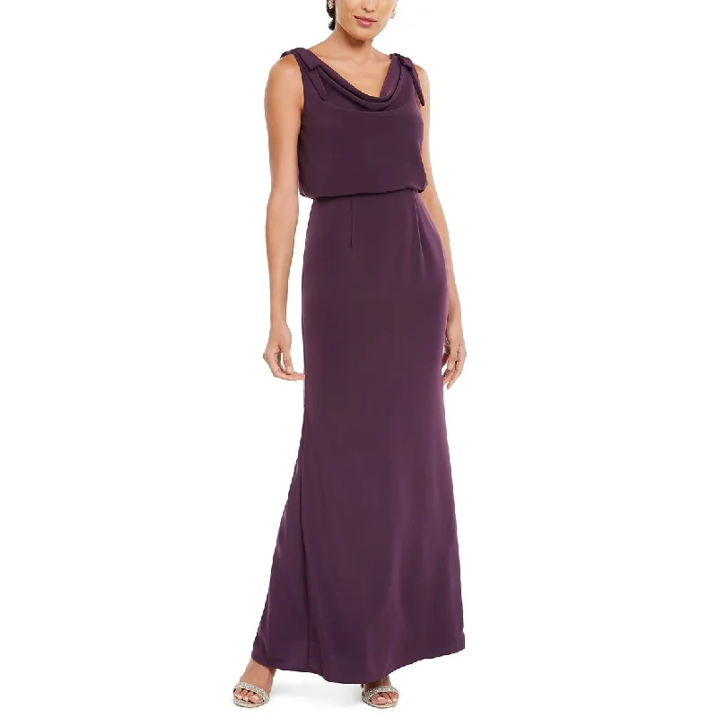 Adrianna Papell Women's Blouson Cowlneck Gown Pink Size 6 Street