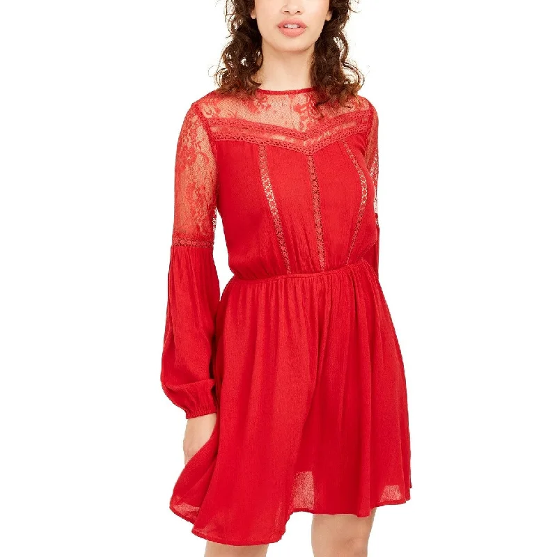 American Rag Juniors' Lace Dress Red Size Medium Practical Women's Multi - 