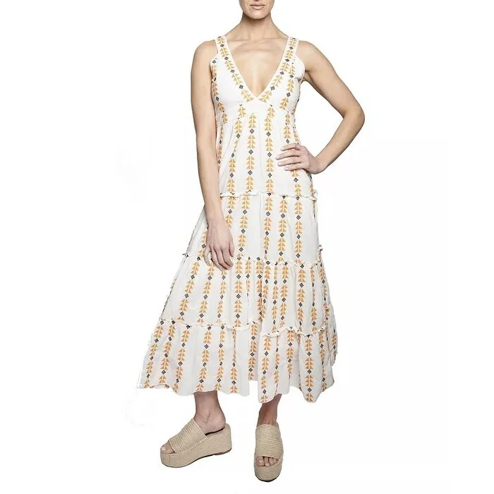 Area Stars Women's Sorrento Embroidered Midi Sundress White Size M - Medium garde