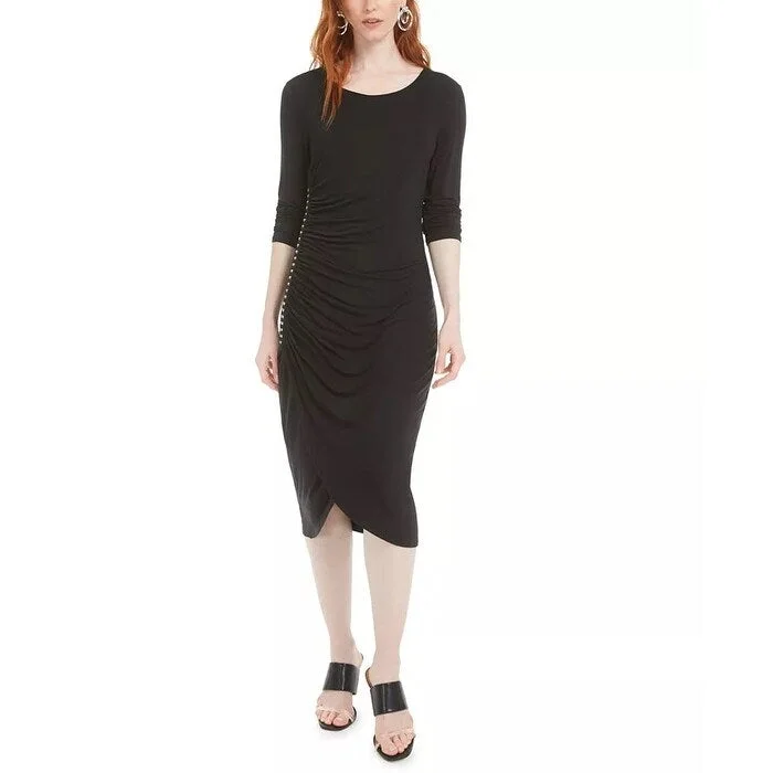 Bar III Women's Studded Bodycon Dress Black Size X-Small Scandinavian