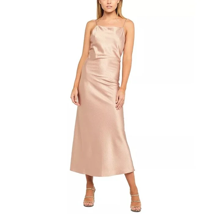 Bardot Women's Estelle Draped Satin Maxi Slipdress Size Pink Size M - Medium Elegant Women's Bardot Women's Estelle Draped Satin Maxi Slipdress Size Pink Size M - Medium Elegant Women's