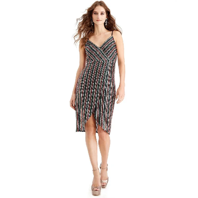 Betsey Johnson Women's Multicolored-Sequin Wrap Dress Mediun Red Size 8 European
