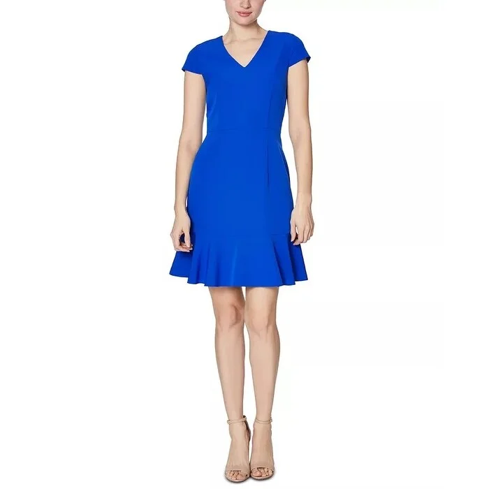 Betsey Johnson Women's Ruffle Hem Dress Turq Aqua Size 10 Refined Women's Classic 