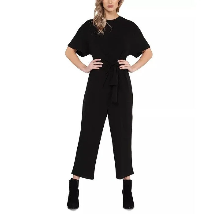 Black Tape Women's Knot-Front Culotte Jumpsuit Black Size Extra Small - XS purpose