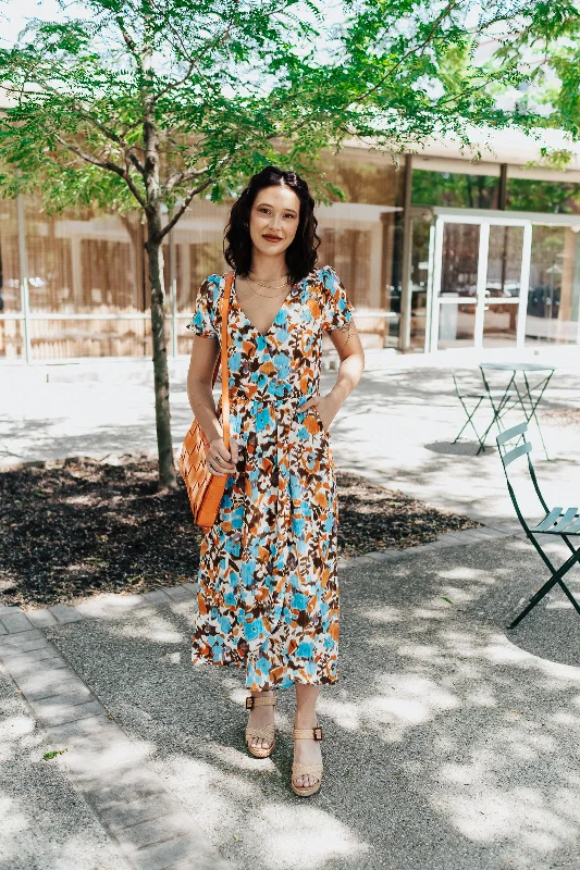 Bright Blooms Midi Dress European