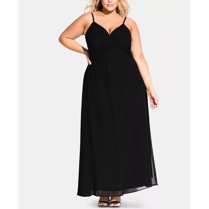 City Chic Women's Plus Ambrosia Maxi Dress Black Size 18W performance