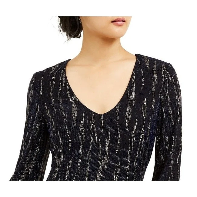 City Studios Juniors' Glitter Stripe Dress Blue Size Medium Refined Women's Hand - crafted City Studios Juniors' Glitter Stripe Dress Blue Size Medium Refined Women's Hand - crafted