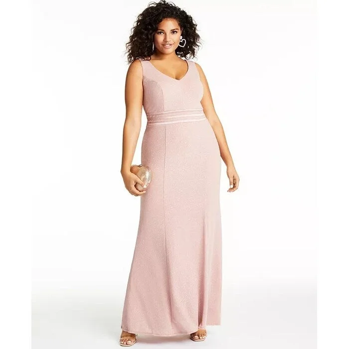 City Studios Women's Trendy Plus Allover Glitter V Neck Gown Pink Size 18W Tough Women's Military - inspired City Studios Women's Trendy Plus Allover Glitter V Neck Gown Pink Size 18W Tough Women's Military - inspired